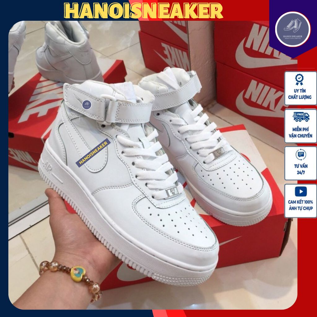 Giày AF1 cổ cao, Giày thể thao NK AF1 bazic cao cổ tăng chiều cao phối đồ chất ful box