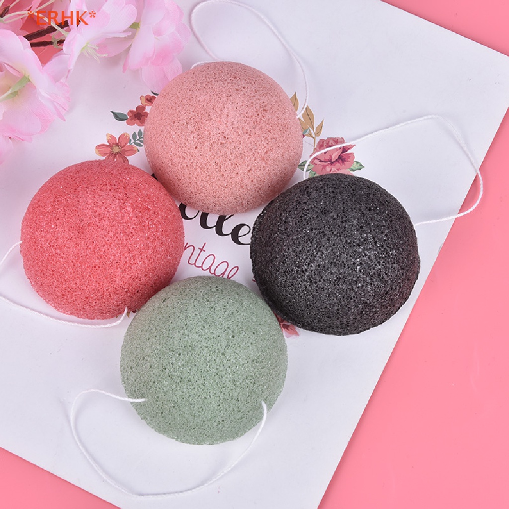 ERHK > Konjac Sponge Tự Nhiên Konjac Puff Rửa Mặt Làm Sạch Bọt Biển Trang Điểm Konjac Sponge Mới