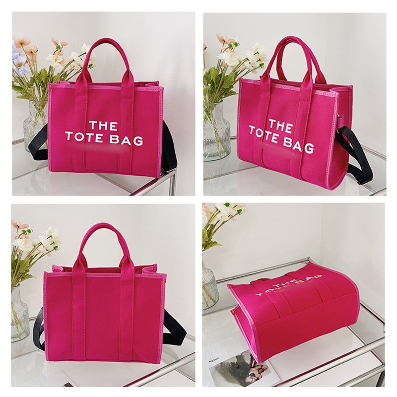 Túi Tote Đeo Chéo Vai Bằng Vải Bạt In Chữ Thời Trang Mùa Hè 2023