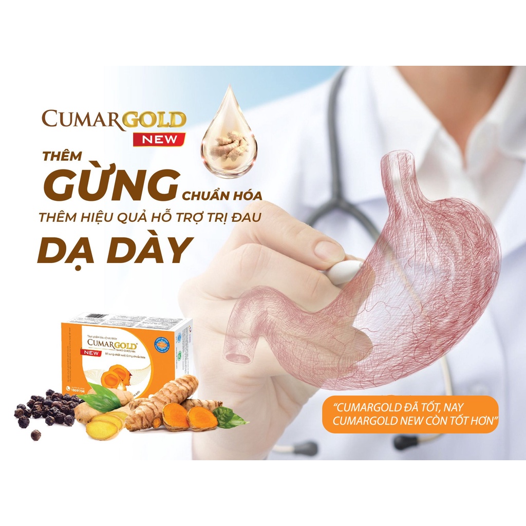 CumarGold New hỗ trợ bệnh lý dạ dày - Tá tràng (Hộp 30 viên)