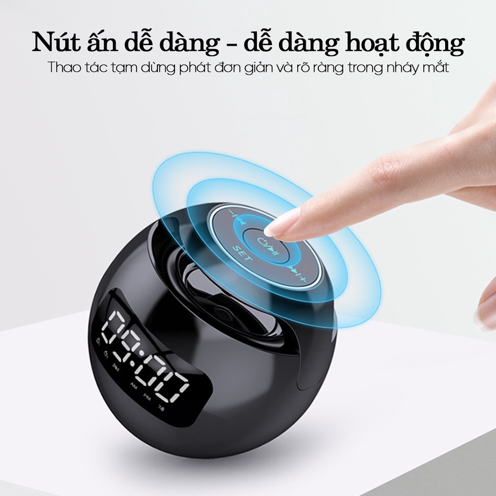 Loa Bluetooth Kiêm Đồng Hồ Báo Thức Sama G90S - Loa Bluetooth Siêu Bass Siêu Trầm Màn Hình Led Hiển Thị Giờ Và Pin