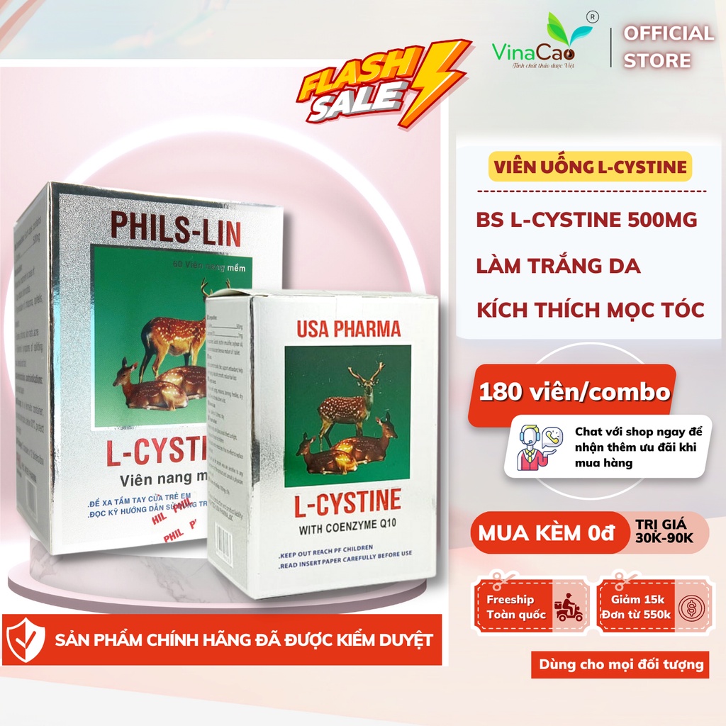 Liệu trình 3 tháng viên uống L-cystine 500mg làm đẹp da, tóc, móng, chống lão hóa - ĐÃ ĐƯỢC KIỂM CHỨNG