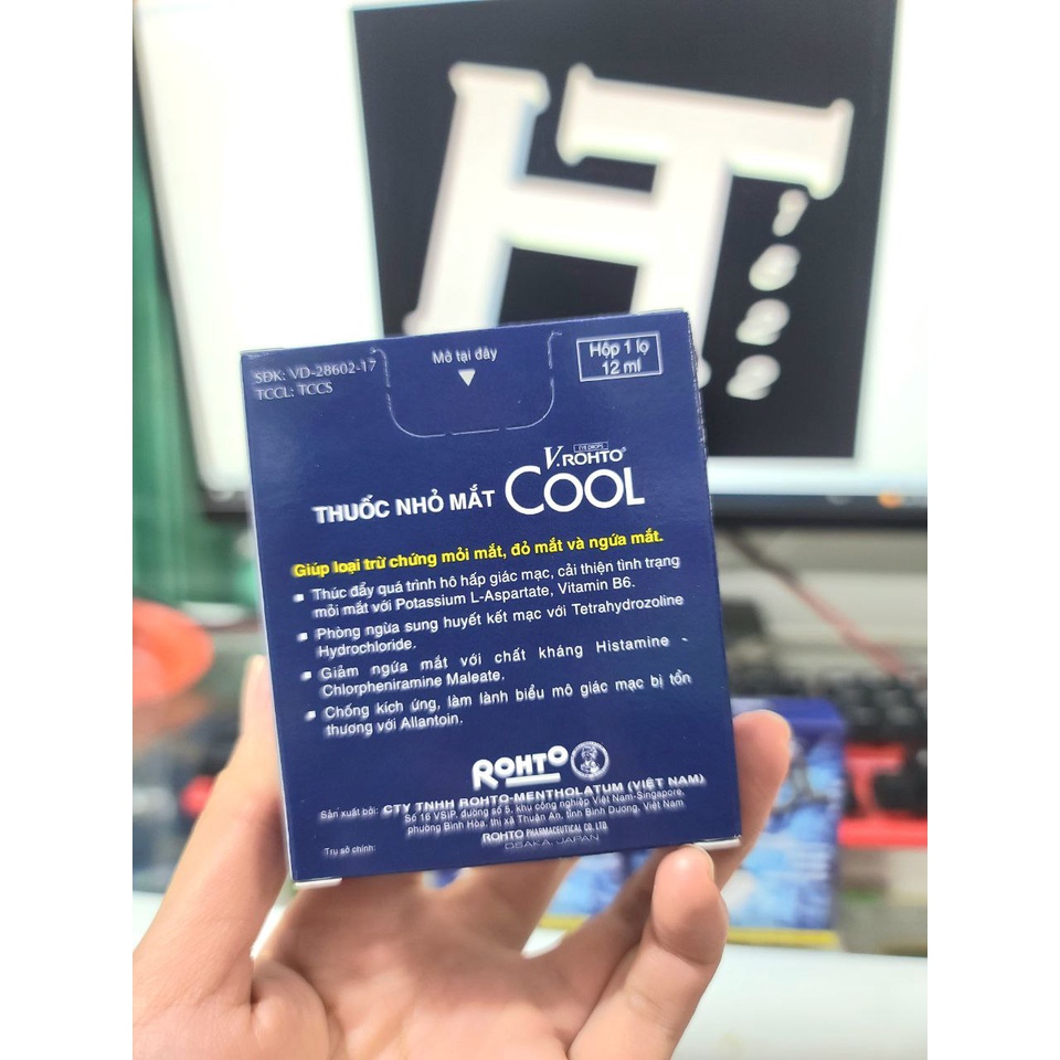 V.Rohto Cool Mát lạnh, giảm mỏi mắt, sáng mắt 12ml