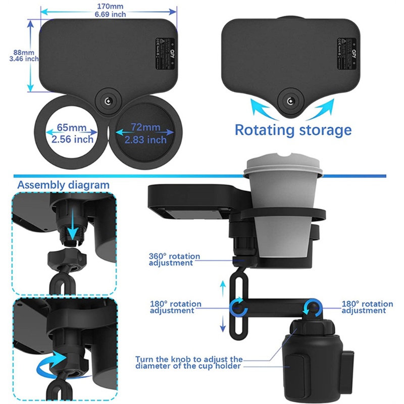Giá Đỡ Cốc Uống Nước Hai Lớp Kích Thước Lớn Tiện Dụng Cho Xe Hơi