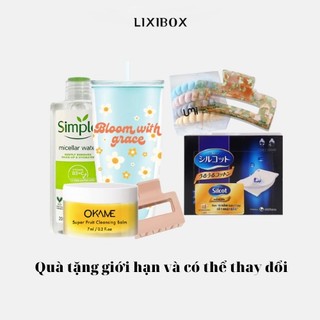 Combo 2 kẹp tóc, set 4 cột tóc, sáp tẩy trang okame, nước hoa hồng, bông tẩy trang, ly