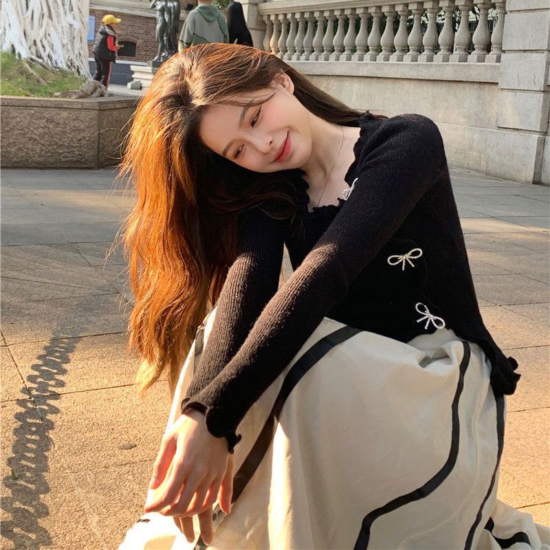 Áo Sweater Tay Dài Dáng Ôm Phong Cách Phương Tây Thời Trang Mùa Xuân 2023 Mới