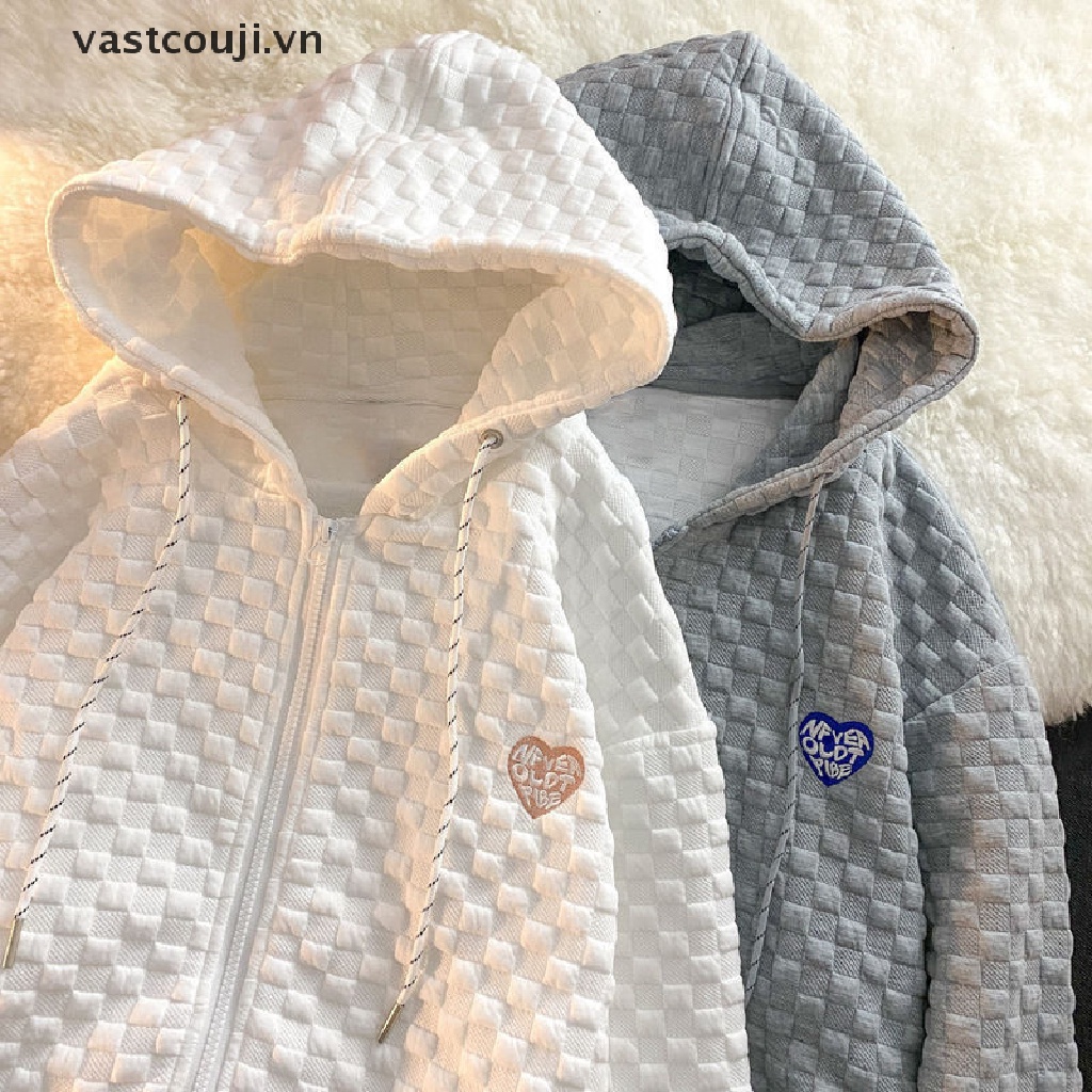 Áo Khoác Hoodie Có Khóa Kéo Oversize Phong Cách Retro Đường Phố Thời Trang Cho Nữ Y2k