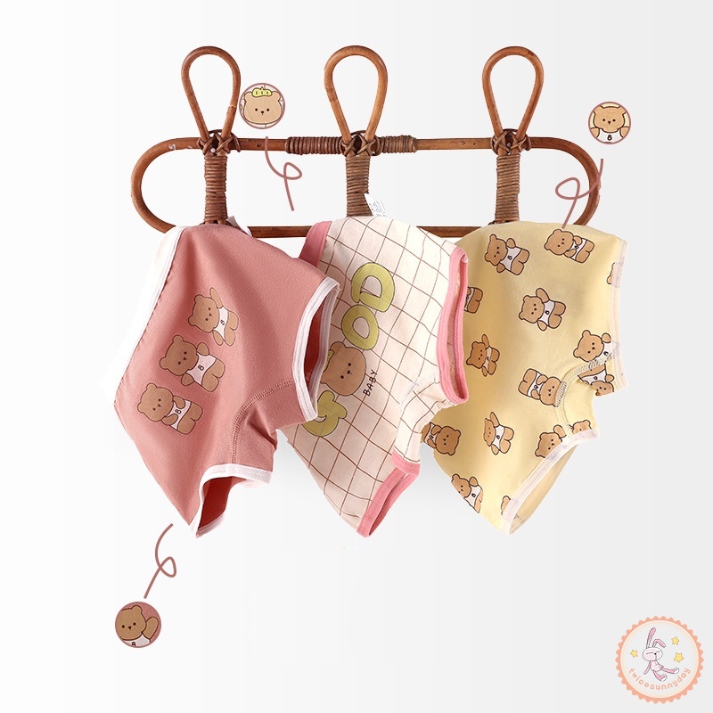 Quần Lót Cotton Lưng Thun Mỏng Thoáng Khí Thời Trang Bốn Mùa Dành Cho Bé Gái