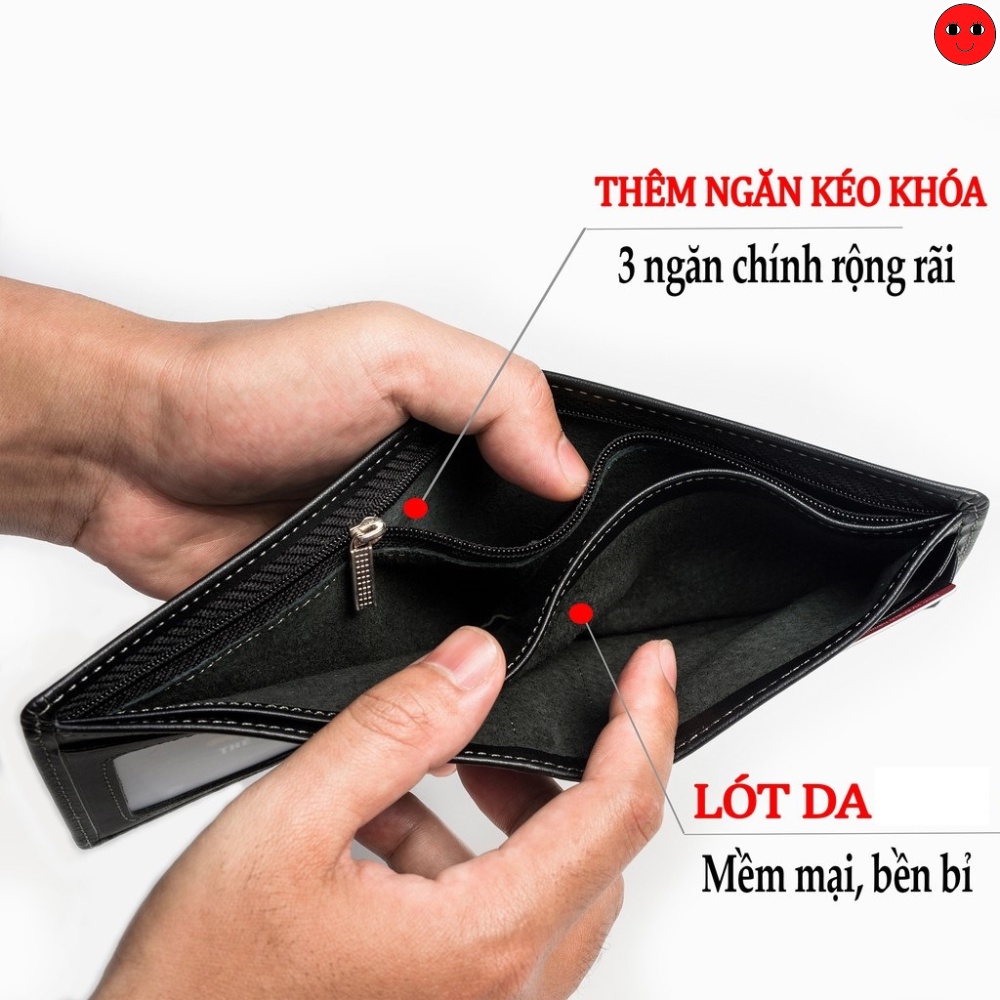 Ví Nam Ngang Gập Đôi Thiết Kế Đơn Giản - Bóp Da Cao Cấp - TRONBO - karro_shop