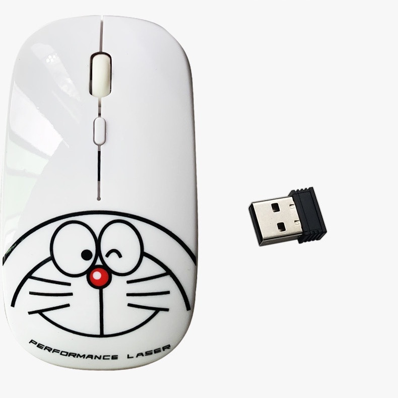 Chuột không dây 2.4GHz Siêu Mỏng Họa Tiết Doraemon / Mèo Máy