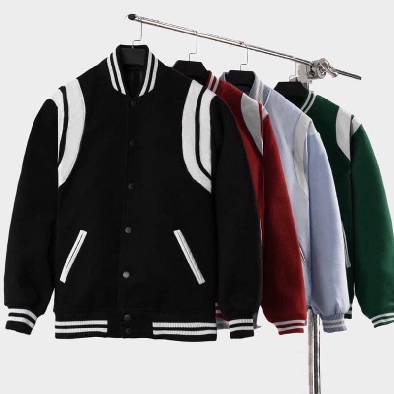 [Sẵn] Bomber Teddy Chất Nỉ Dạ Tay Phối Da