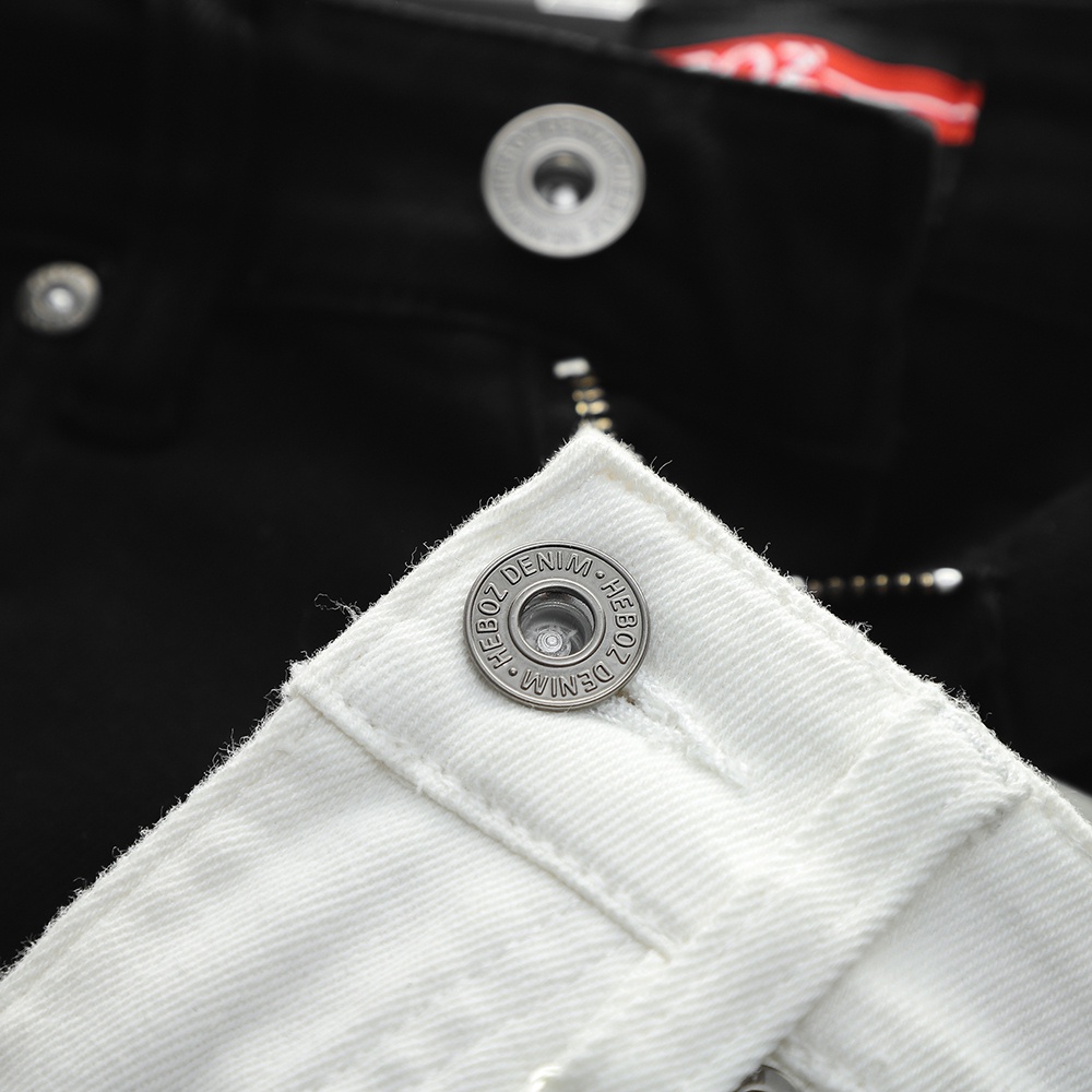 Quần short jean nam chất vải denim mỏng co giãn tốt 2 màu trắng đen cao cấp Heboz 2M - 00001388