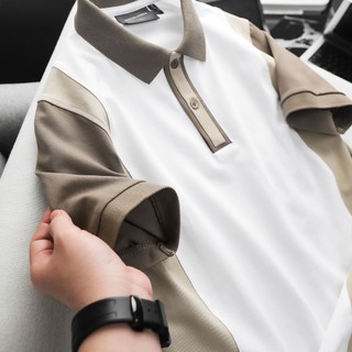 Áo Polo Taupe Placket Block 