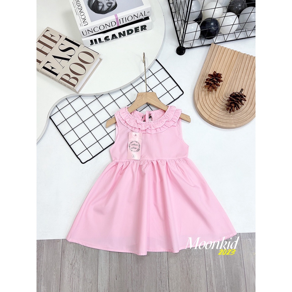 Váy đầm bé gái-Cổ bèo thắt nơ sau lưng siêu đẹp