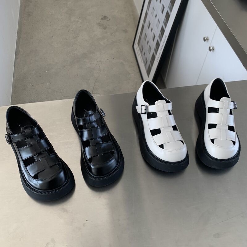 Dép Sandal Rọ Kín Mũi Cài Quai Đế Bánh Mì Phong Cách Hàn Quốc