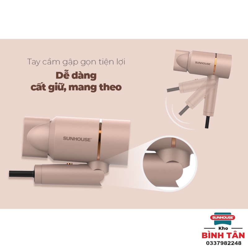 MÁY SẤY TÓC SUNHOUSE SHD2313 - Sấy khô tạo kiểu nhanh, 2 chế độ gió