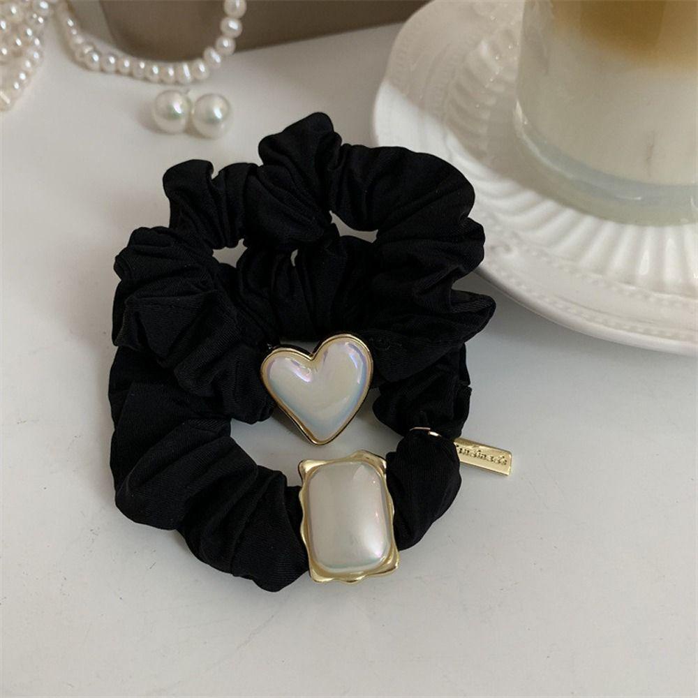 Dây Cột Tóc Đuôi Ngựa Bằng Vải Hình Vuông / Trái Tim Thời Trang Ngọt Ngào WMES15H