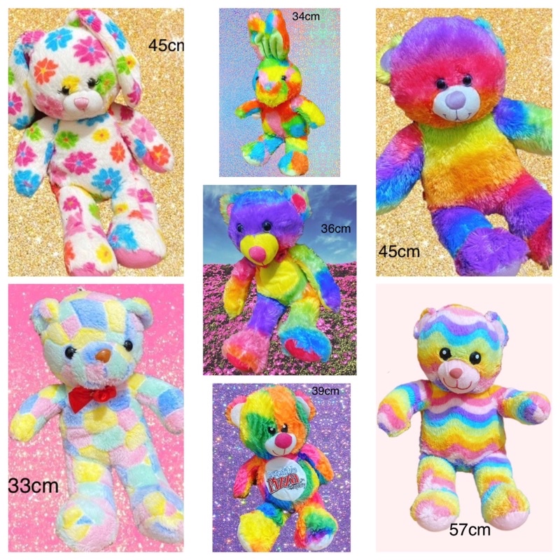 Thú nhồi bông màu cầu vòng nhiều size cho bé