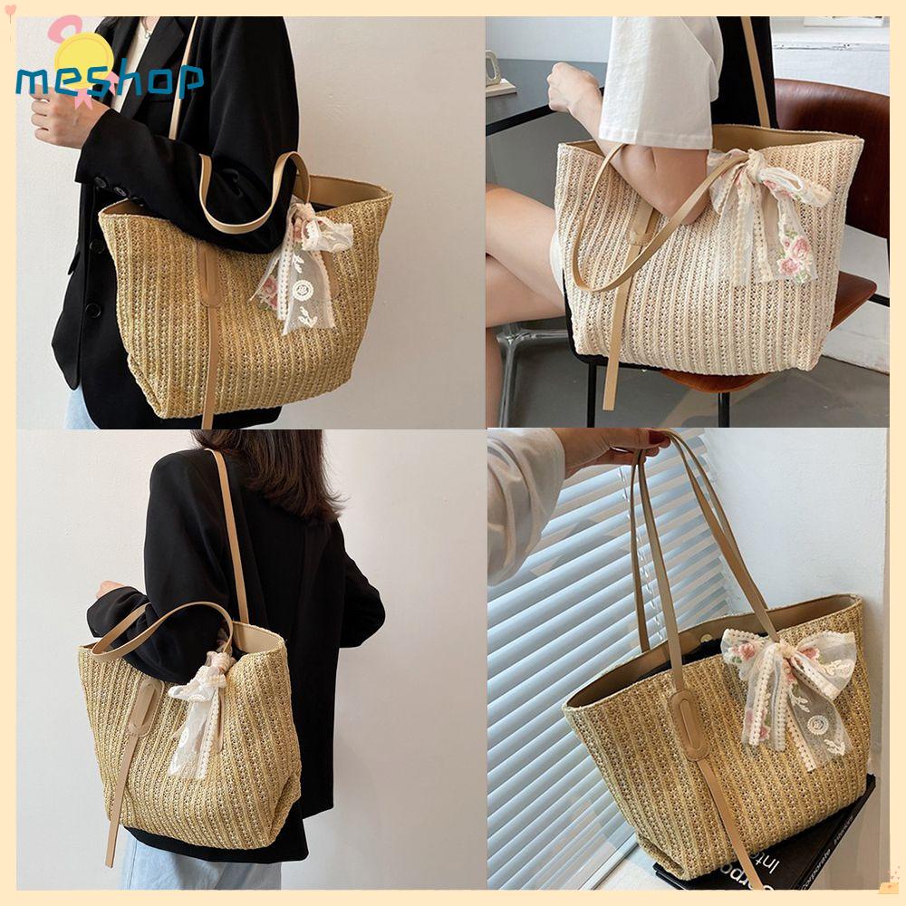 Túi Đeo Vai / Xách Tay Sức Chứa Lớn Phối Ren Ruy Băng Cổ Điển Đi Biển