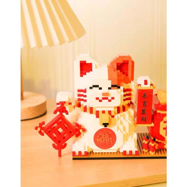 Lắp ráp mô hình lego Linkgo các nhân vật mèo thần tài