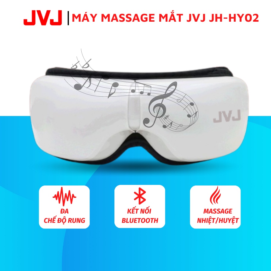 Máy massage mắt thông minh JVJ JH-HY02 - trị mỏi mắt, bọng mắt, quầng thâm, có bluetooth phát nhạc - BH 12 Tháng