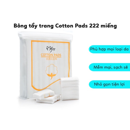 Bông tẩy trang 222 miếng, Bông tẩy trang 3 lớp Cotton Pads 222 miếng