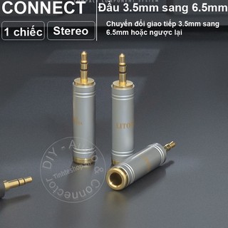 1 chiếc - Đầu đổi audio microphone 3.5mm sang 6.5mm stereo - Rắc chuyển 6.5mm cái sang 3.5mm đực stereo