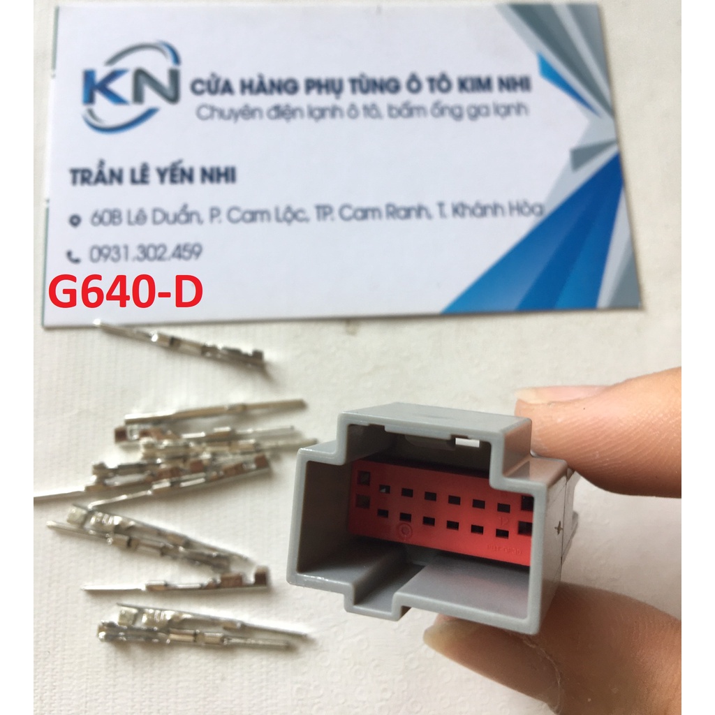 G640-Giắc cắm Đầu nối dây điện ô tô 12 lỗ màu xám 1mm chặn bên