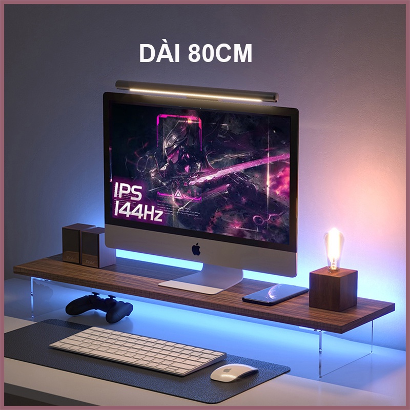 (Dài 80cm) Kệ Để Màn Hình Máy Tính Chân MICA Trong, Kệ Để Bàn Decor Bàn Làm Việc Siêu Chất