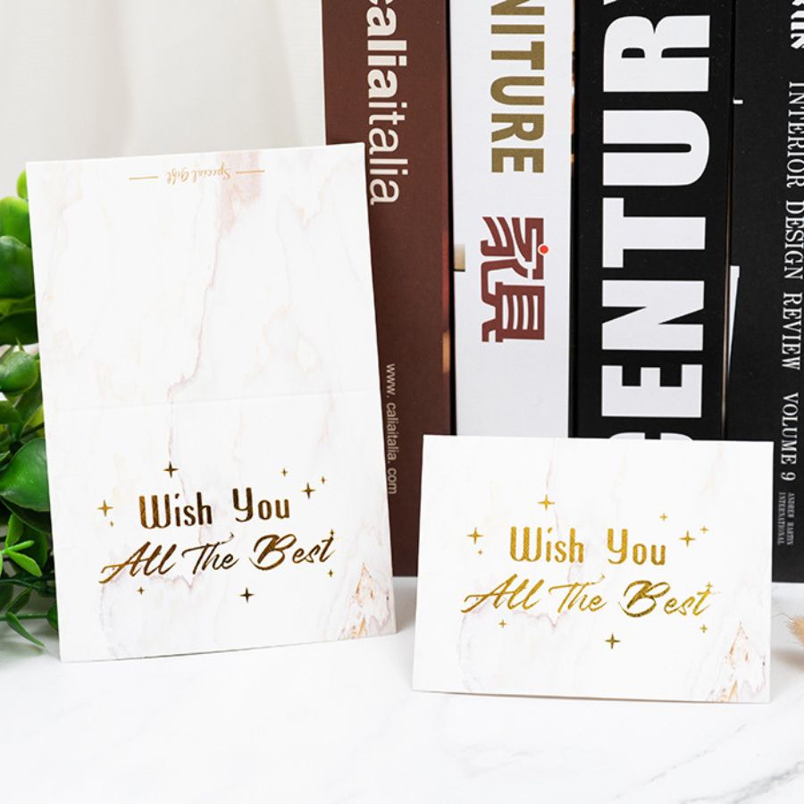 Thiệp chúc mừng thông điệp tiếng anh ngày lễ tình nhân, phong bì kraft đựng thiệp