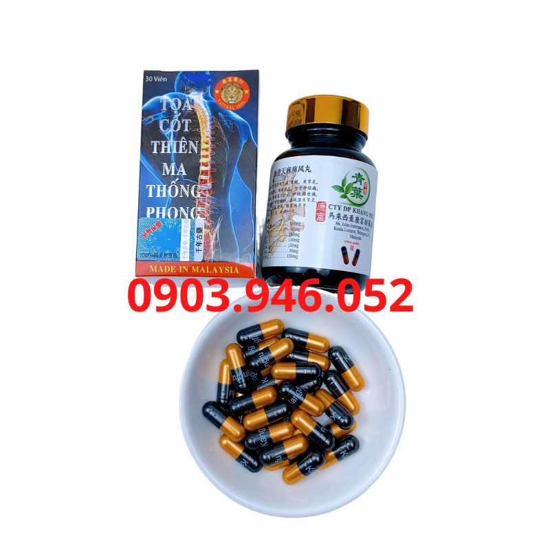 Toạ Cốt Thiên Ma Thống Phong Hoàn Chai Sành Viên Có Chữ - Hộp 30 viên