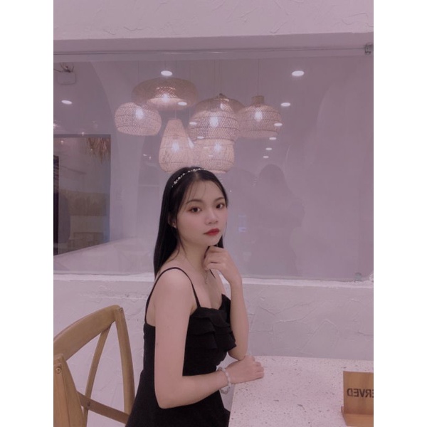 Đầm 2 dây bèo ngực hở lưng