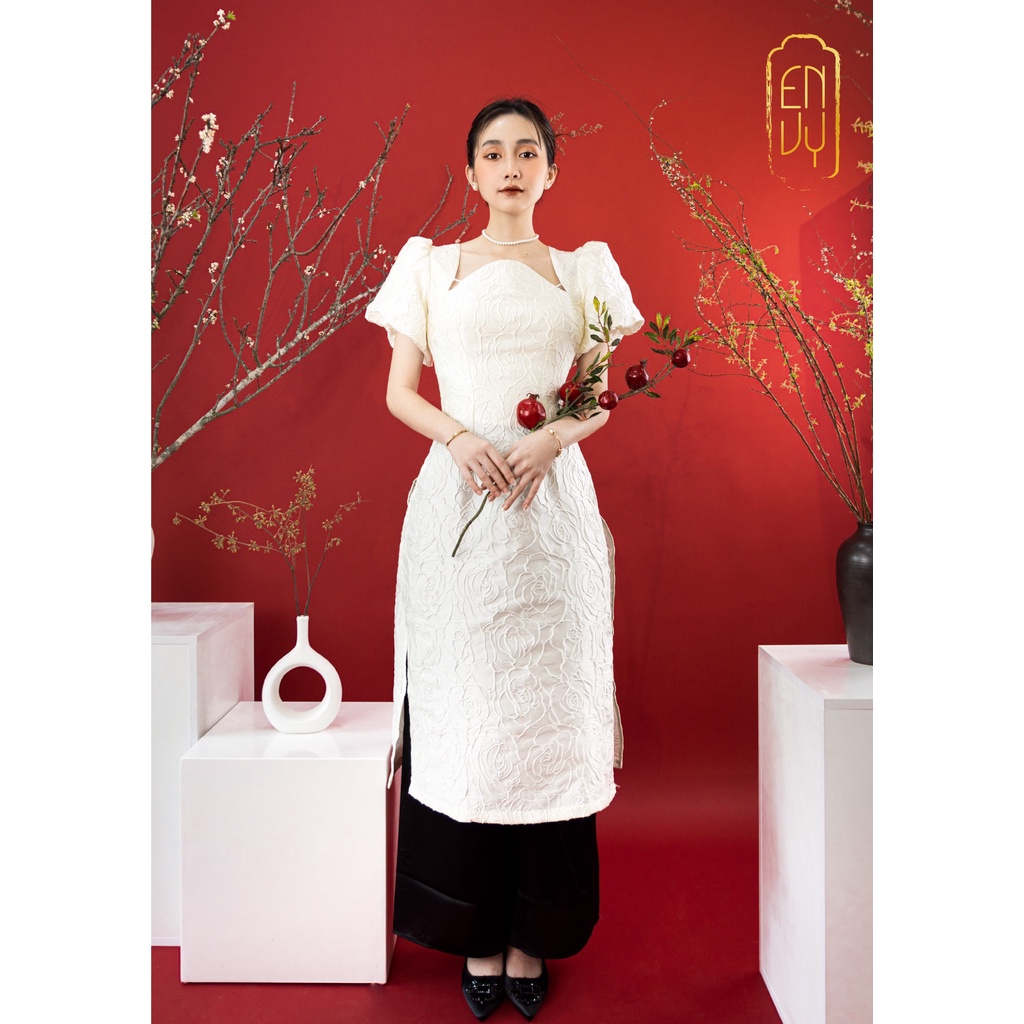 Áo dài cách tân mặc tết tay phồng ENVY AD01 sang trọng