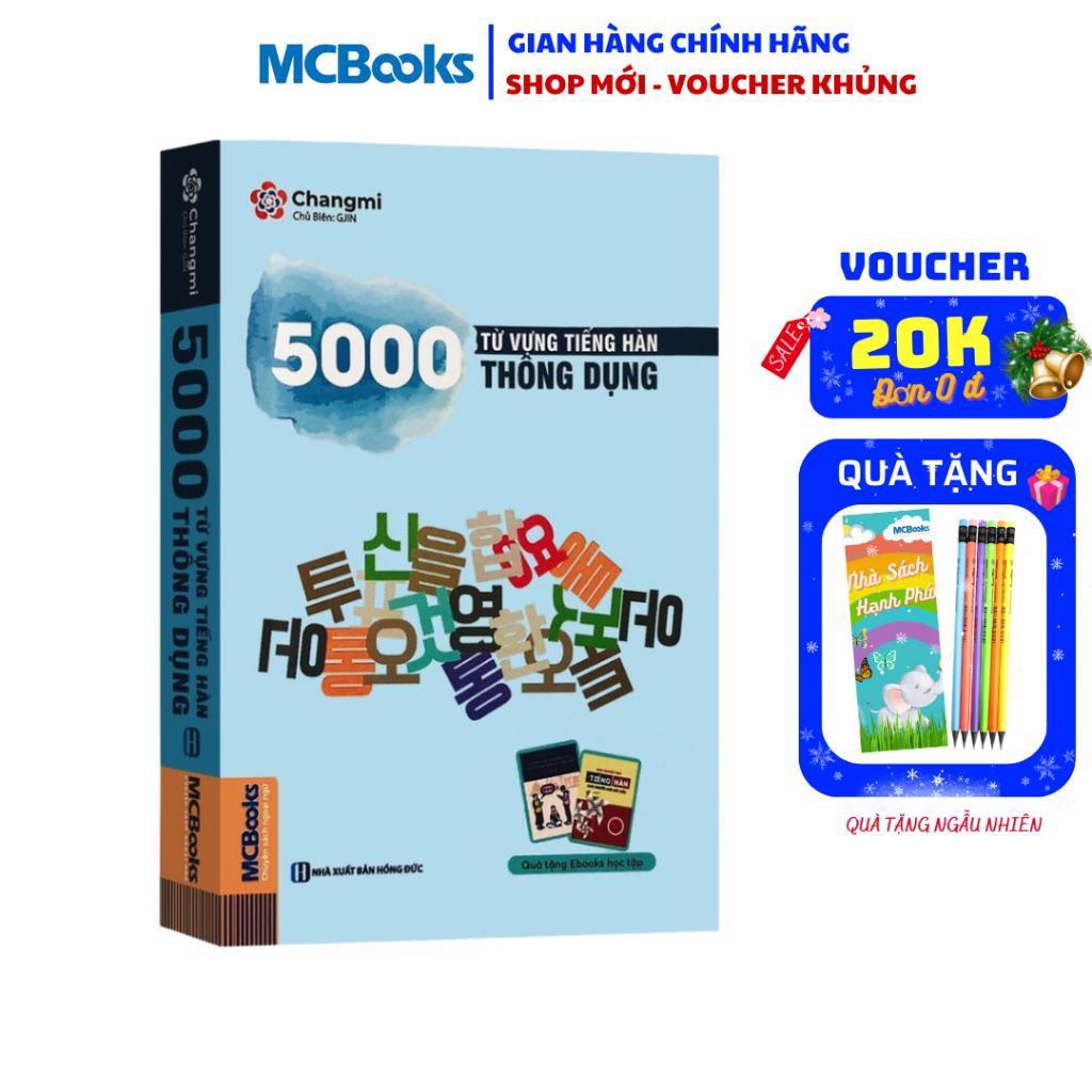 Sách - 5000 Từ Vựng Tiếng Hàn Thông Dụng - MCBooks