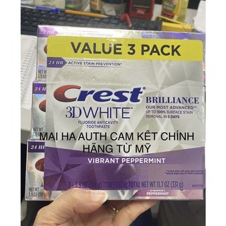 Kem đánh răng crest 3d white brilliance 110g và 116g - mỹ