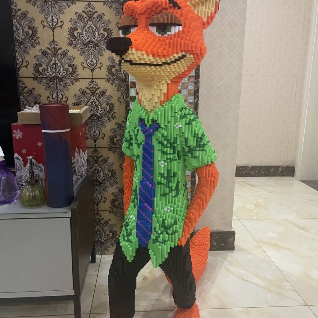 Đồ Chơi Lắp Ráp Hình Cáo / Thỏ / Judy / Lion Wake / Pikachu / Doraemon Kích Thước 1.15m