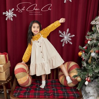 sét yếm dây bé gái vintage