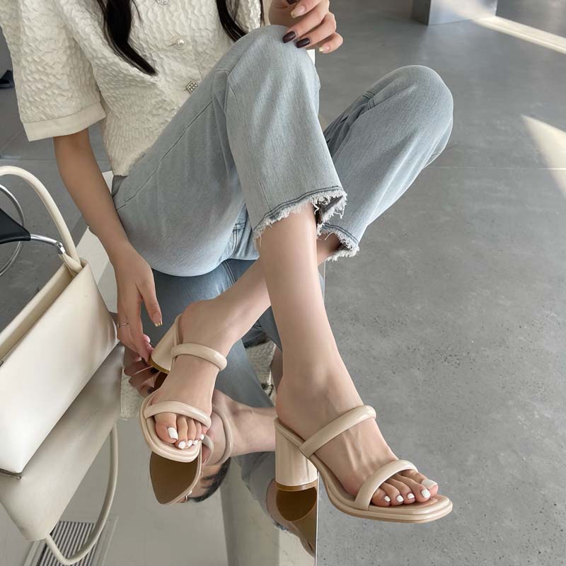 Giày Sandal Cao Gót Hở Ngón Đế Dày 101.2kg Thời Trang Dành Cho Nữ