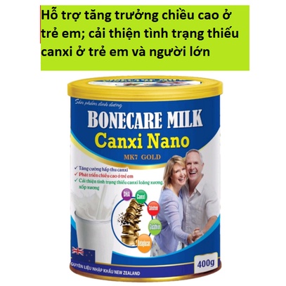 Sữa bột Bonecare Milk Canxi Nano MK7 Gold (400g, HSD 2024)