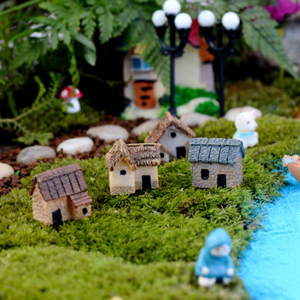 (surpri) 1 / 4 Đồ trang trí Ngôi Nhà Đá Mini Trang Trí Tiểu Cảnh DIY