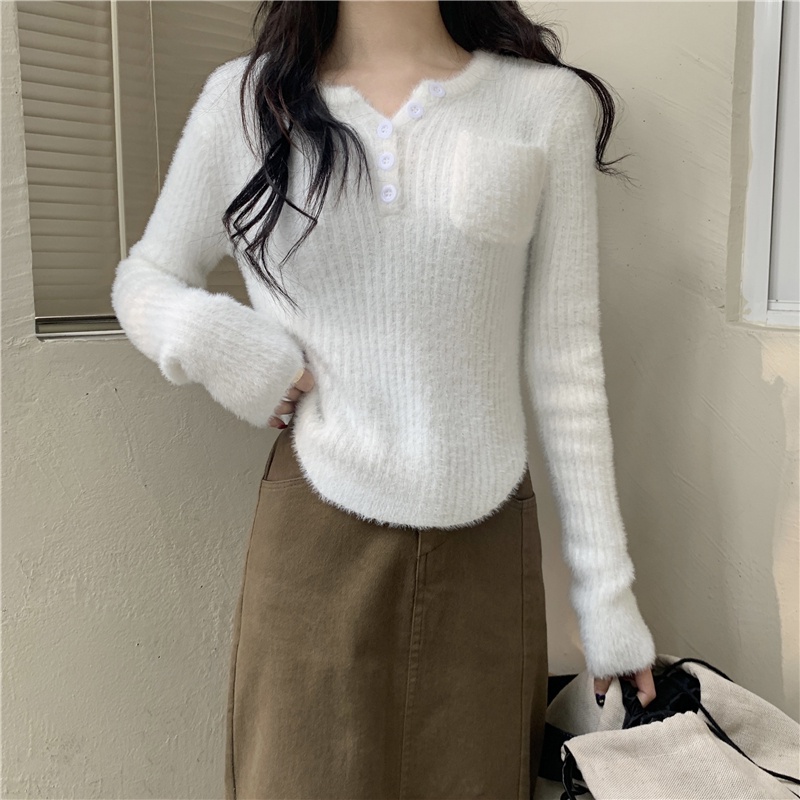 Áo Dệt Kim Tay Dài Cổ Tròn Thời Trang Thu Đông Dành Cho Nữ