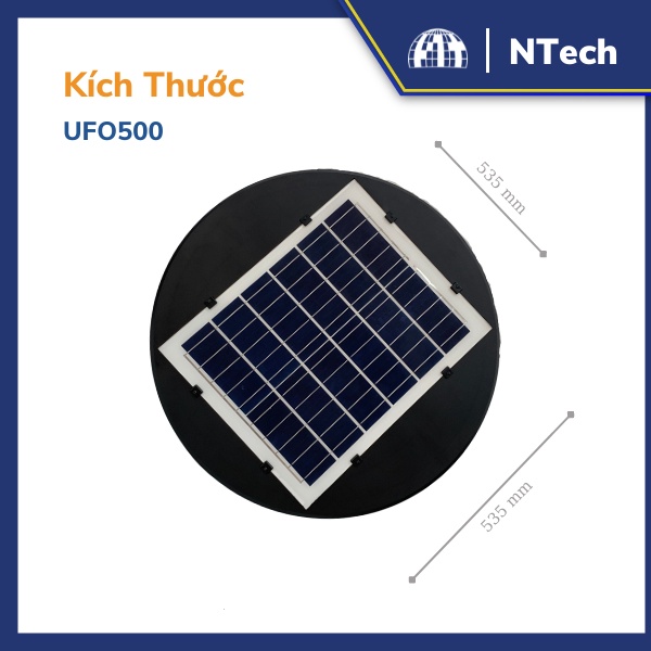 Đèn sân vườn, đèn đĩa bay năng lượng mặt trời Jindian UFO 500 Công suất 250W Khung ABS- Chip Led "SMD"