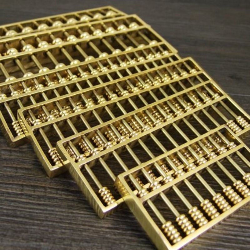 Pure Copper Gold Abacus Ornaments Nine Axis Thirteen Axis Fifteen Axis Portable Copper Abacus Pendan