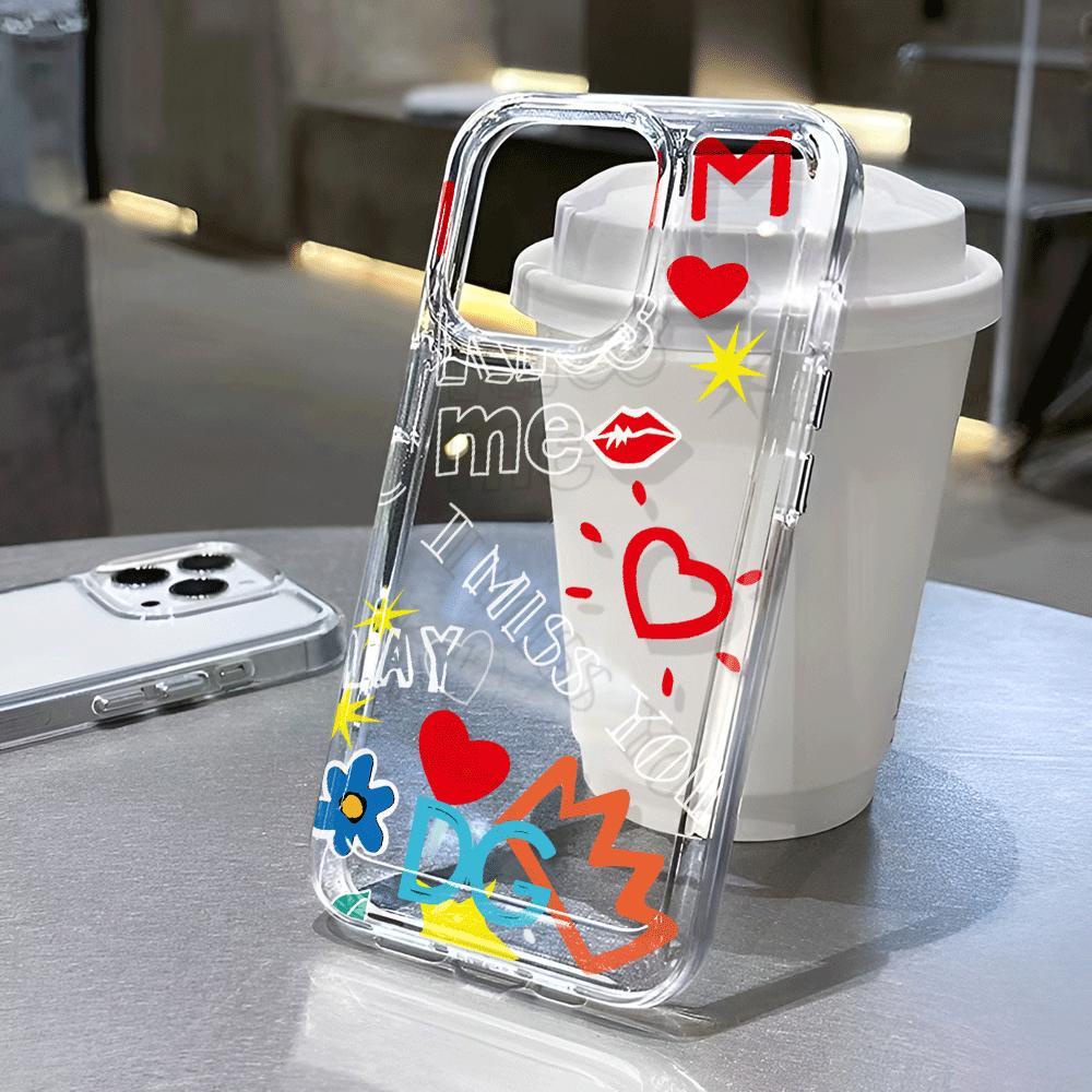Ốp Điện Thoại Tpu Trong Suốt In Chữ Miss You Love Thời Trang Cho iphone 14promax 13 12 11 7Plus 7 8 X XR XSMax