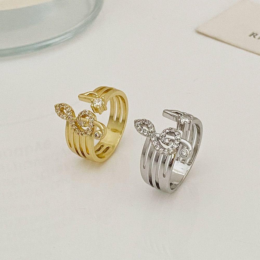 Nhẫn Hình Nốt Nhạc WMES15H Sáng Tạo Có Thể Điều Chỉnh Dành Cho Nữ
