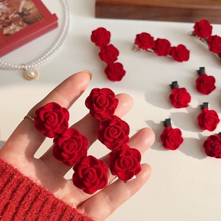 Kẹp Tóc Hoa Hồng Đỏ Dễ Thương Cho Nữ