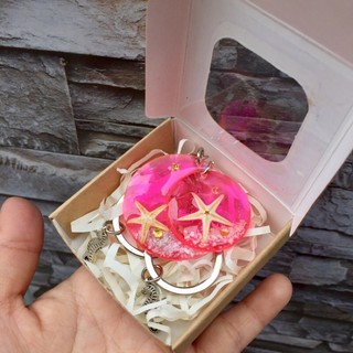 Móc Khóa cặp đôi sao biển thật (thêm tên theo yêu cầu) handmade keychain DIY quà lưu niệm Lilande