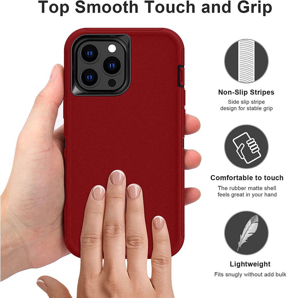 Ốp Điện Thoại Chống Sốc 3 Lớp Cho iPhone 14 Pro Max 13 12 11 Pro XR X XS Max 7 Plus / 8Plus