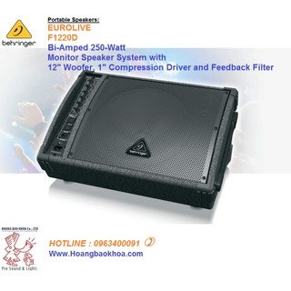 F1220d loa monitor sân khấu liền công suất 250w behringer -củ loa 12" & tweeter 3" -giá 1 loa