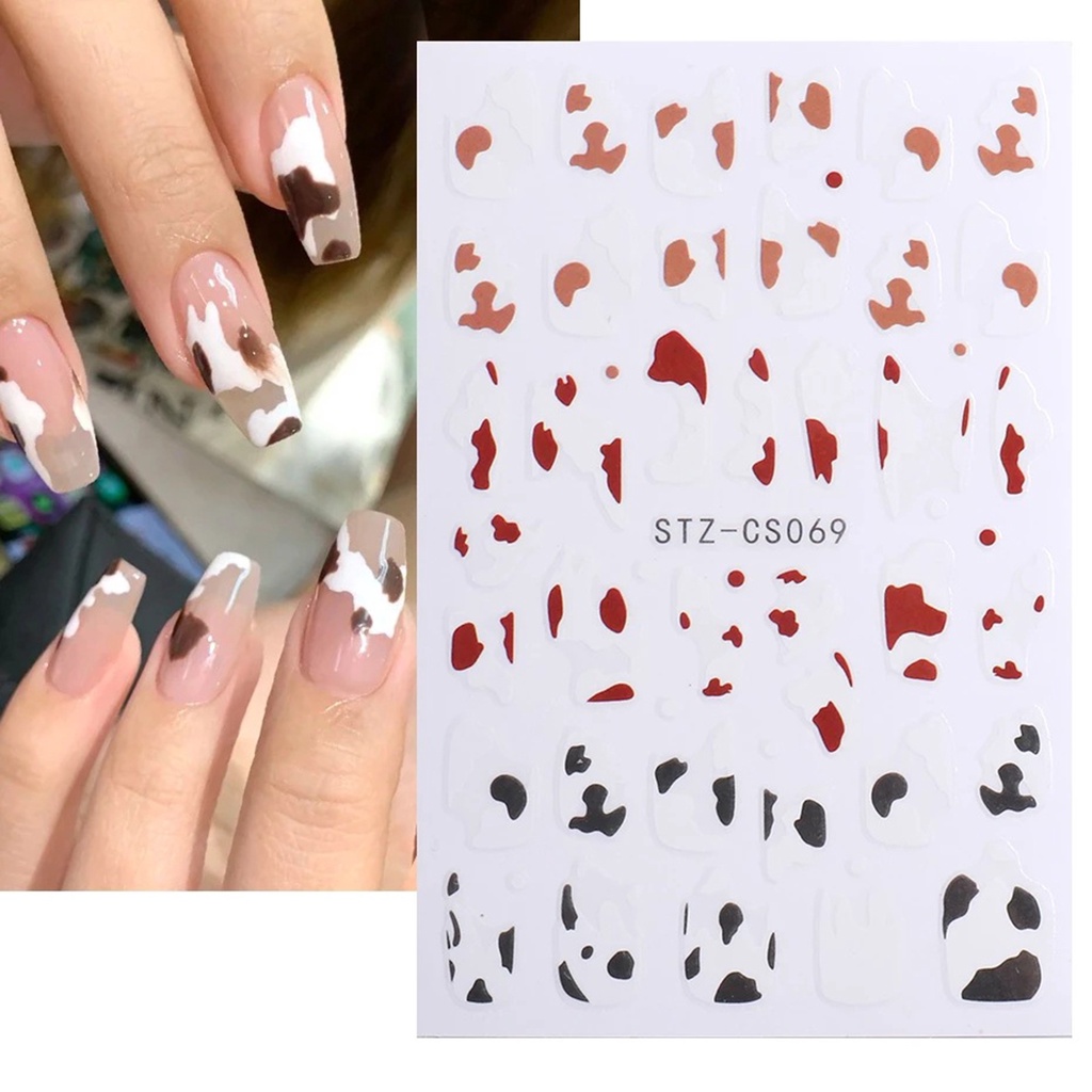 Bộ 7 Miếng Dán Móng Tay Siêu Mỏng Họa Tiết Hình Học 3D Phong Cách Pháp